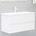 Bathroom Furniture Set Glossy Look White Chipboard Tbiolbk