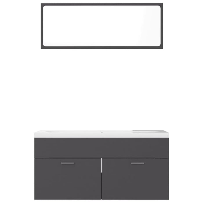 Bathroom Furniture Set Grey Chipboard Tbibnka