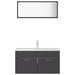 Bathroom Furniture Set Grey Chipboard Tbibnnp