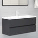 Bathroom Furniture Set Grey Chipboard Tbioloa