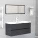 Bathroom Furniture Set Grey Chipboard Tbioloa