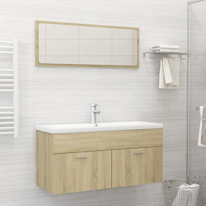 Bathroom Furniture Set Sonoma Oak Chipboard Tbibnkp