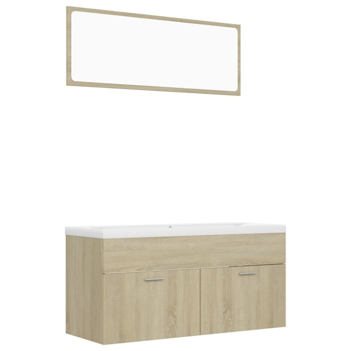 Bathroom Furniture Set Sonoma Oak Chipboard Tbibnkp