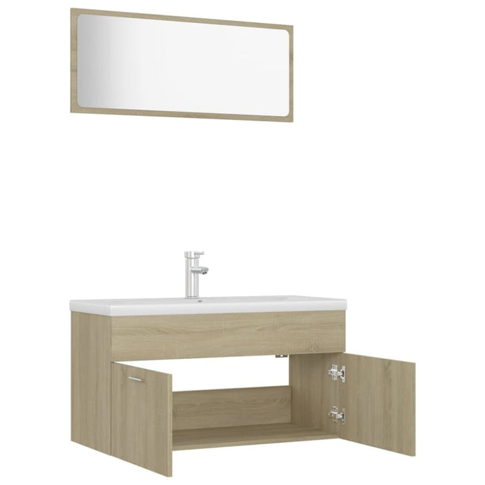 Bathroom Furniture Set Sonoma Oak Chipboard Tbibnnl