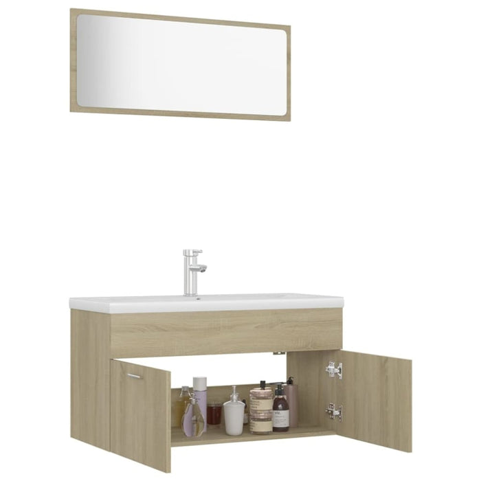 Bathroom Furniture Set Sonoma Oak Chipboard Tbibnnl