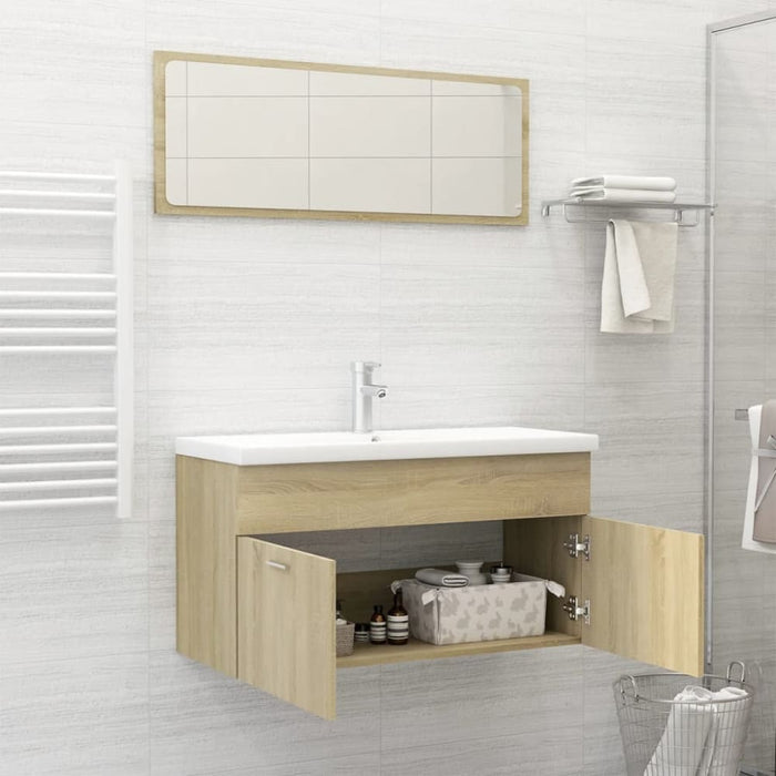 Bathroom Furniture Set Sonoma Oak Chipboard Tbibnnl