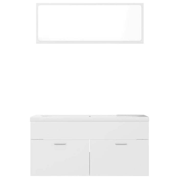 Bathroom Furniture Set White Chipboard Tbibnkx