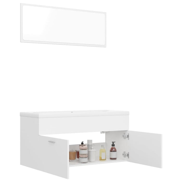 Bathroom Furniture Set White Chipboard Tbibnkx