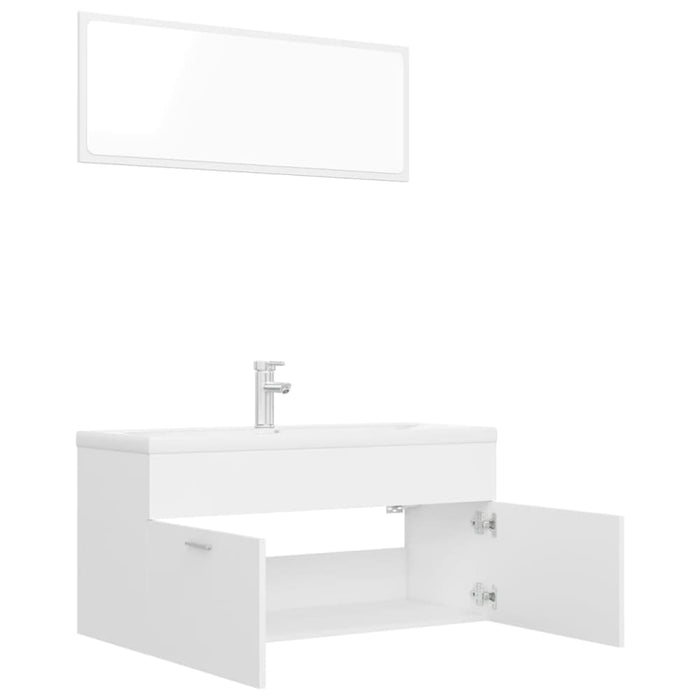 Bathroom Furniture Set White Chipboard Tbibnkx