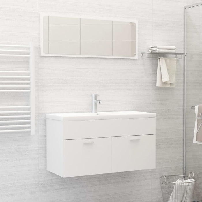 Bathroom Furniture Set White Chipboard Tbibnnt