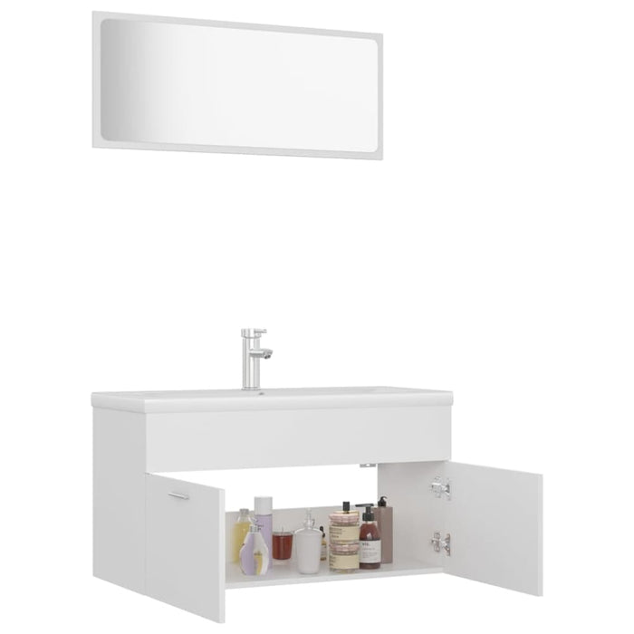 Bathroom Furniture Set White Chipboard Tbibnnt