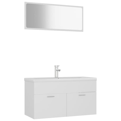 Bathroom Furniture Set White Chipboard Tbibnnt