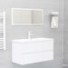 Bathroom Furniture Set White Chipboard Tbiolbt