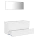 Bathroom Furniture Set White Chipboard Tbiolox