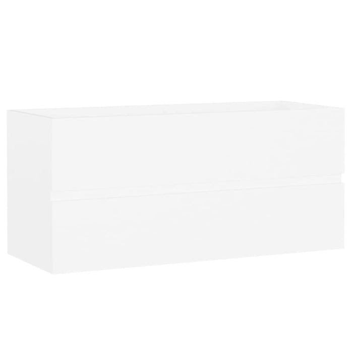 Bathroom Furniture Set White Chipboard Tbiolox