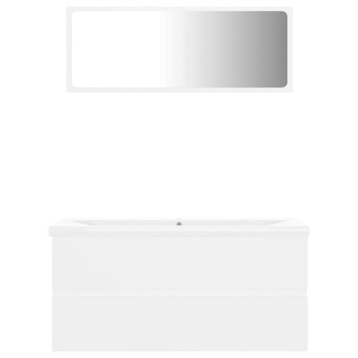 Bathroom Furniture Set White Chipboard Tbiolox