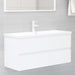 Bathroom Furniture Set White Chipboard Tbiolox