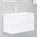 Bathroom Furniture Set White Chipboard Tbiopka