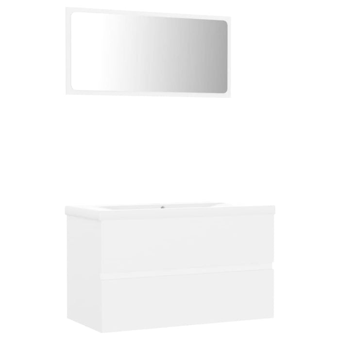 Bathroom Furniture Set White Chipboard Tbiopka