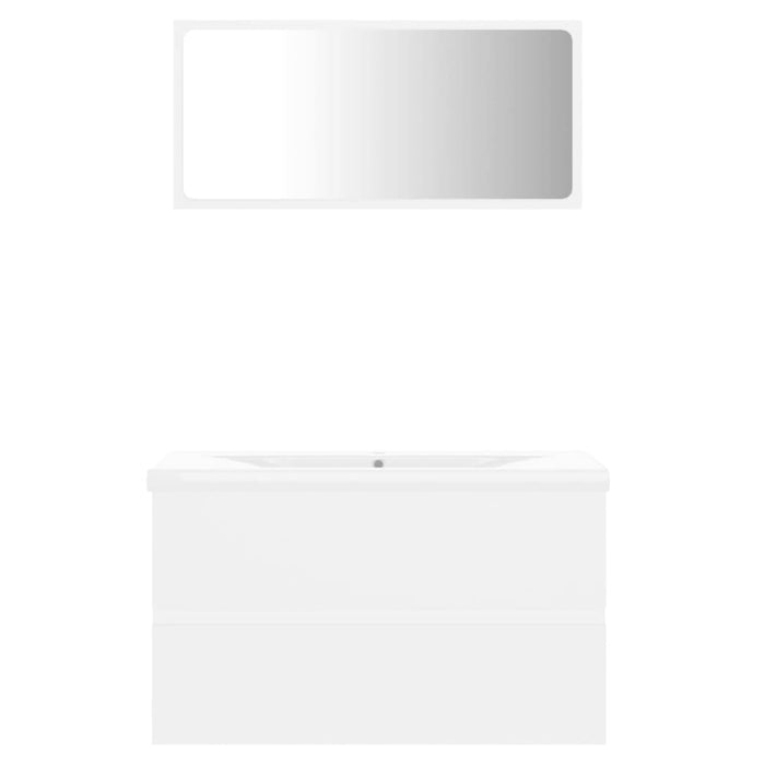 Bathroom Furniture Set White Chipboard Tbiopka