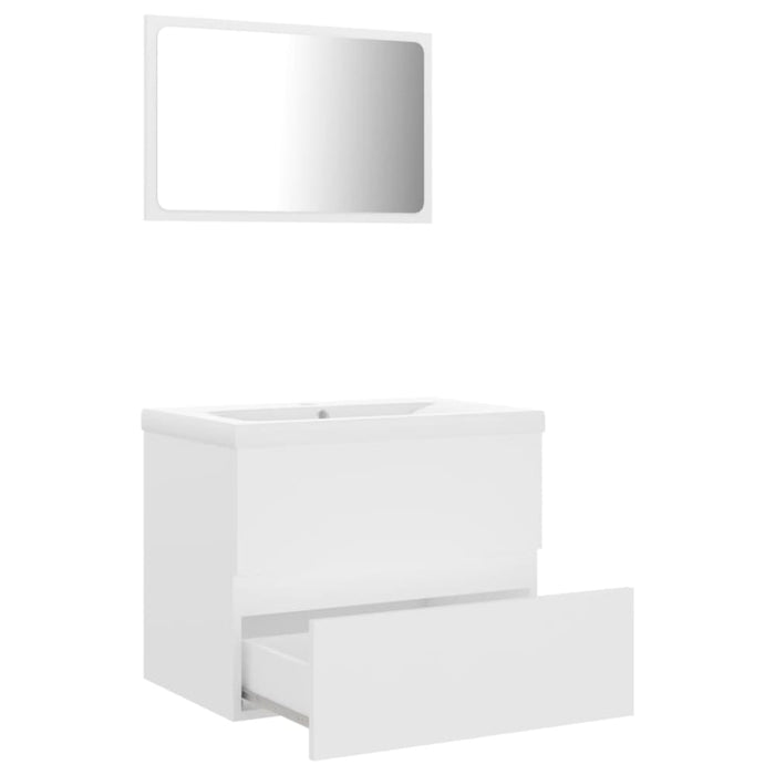 Bathroom Furniture Set White Chipboard Tbiopnp