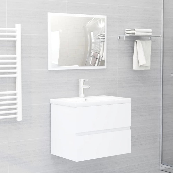 Bathroom Furniture Set White Chipboard Tbiopnp