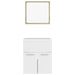 Bathroom Furniture Set White And Sonoma Oak Chipboard