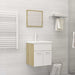 Bathroom Furniture Set White And Sonoma Oak Chipboard