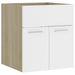 Bathroom Furniture Set White And Sonoma Oak Chipboard