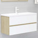 Bathroom Furniture Set White And Sonoma Oak Chipboard