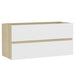 Bathroom Furniture Set White And Sonoma Oak Chipboard