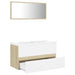 Bathroom Furniture Set White And Sonoma Oak Chipboard