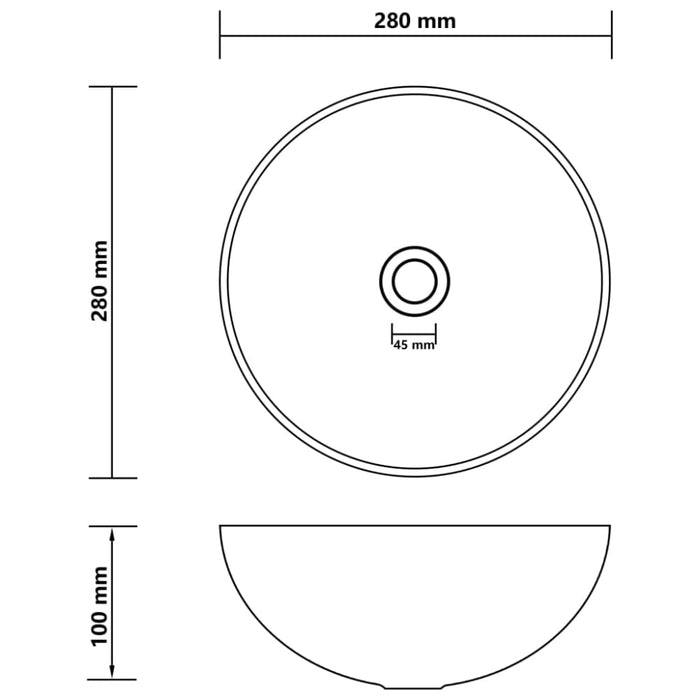 Bathroom Sink Ceramic Dark Grey Round Oalknt