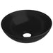 Bathroom Sink Ceramic Matt Black Round Oalknl