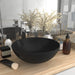 Bathroom Sink Ceramic Matt Black Round Oalknl