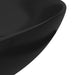 Bathroom Sink Ceramic Matt Black Round Oalknl