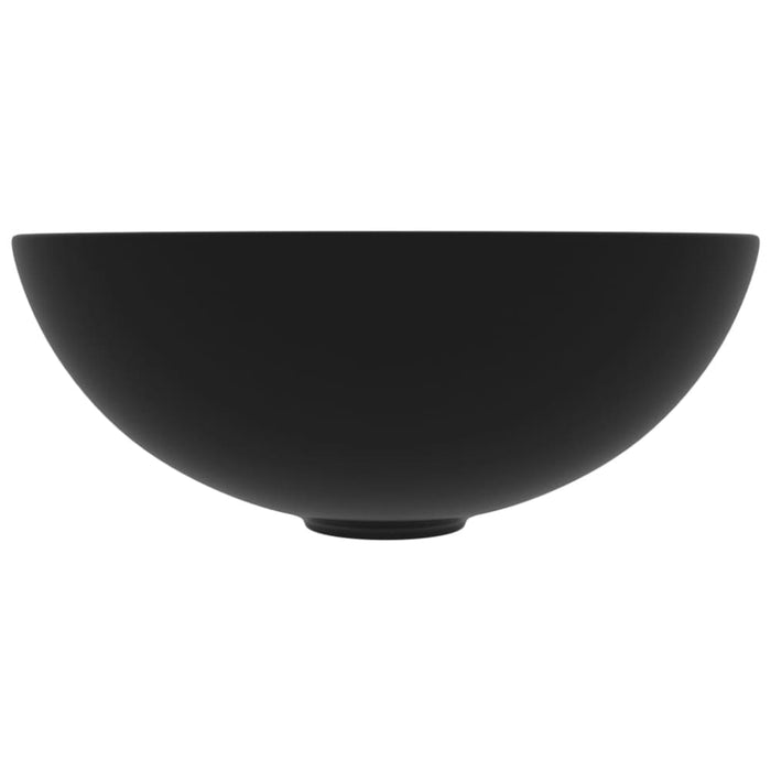 Bathroom Sink Ceramic Matt Black Round Oalknl