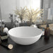 Bathroom Sink Ceramic Matt White Round Oalkil