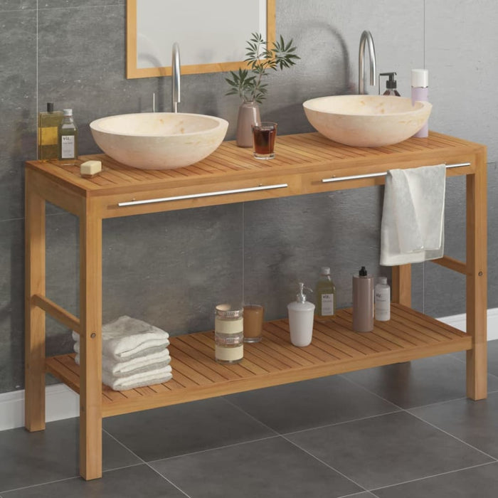 Bathroom Vanity Cabinet Solid Wood Teak With Sinks Marble