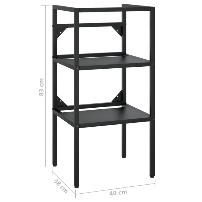 Bathroom Washbasin Frame Black 40x38x83 Cm Iron Ttnani