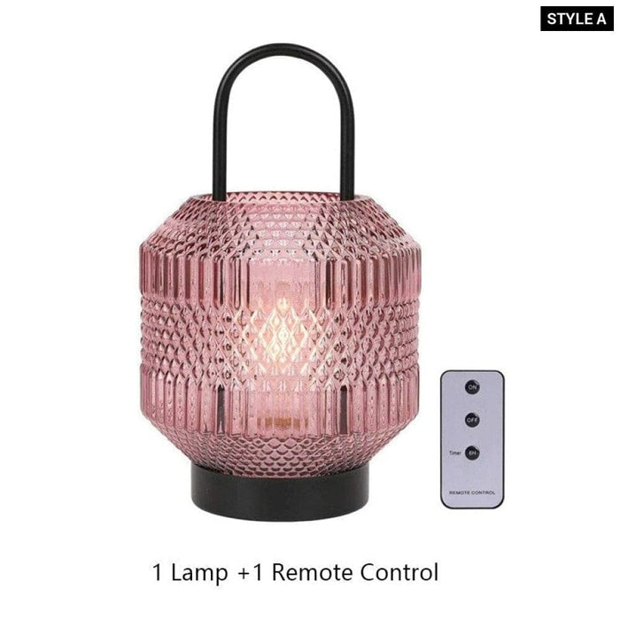 Battery Operated Hanging Table Lamp With 6h Timer Remote