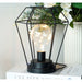 Battery Powered Hanging Diamond Metal Cage Lamp With Hook