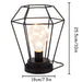 Battery Powered Hanging Diamond Metal Cage Lamp With Hook