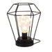 Battery Powered Hanging Diamond Metal Cage Lamp With Hook