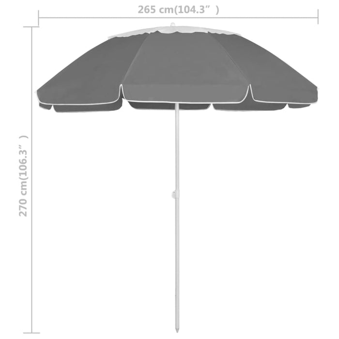 Beach Umbrella Anthracite 300 Cm Toaion