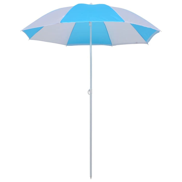 Beach Umbrella Shelter Blue And White 180 Cm Fabric Ainbi