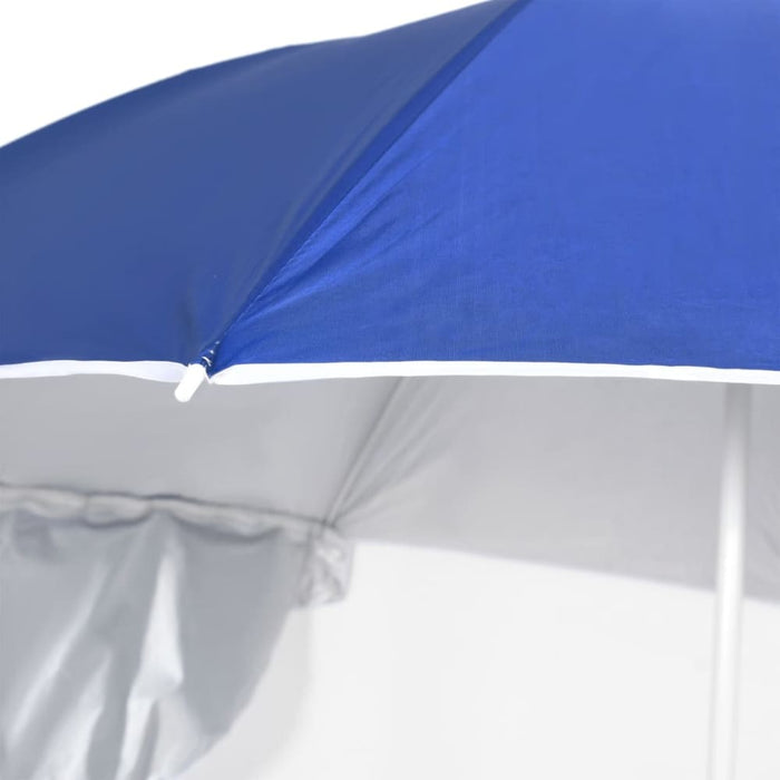 Beach Umbrella With Side Walls Blue 215 Cm Tonnti