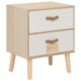 Bedside Cabinet with 2 Drawers 40x30x49.5 Cm Solid Pinewood