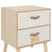Bedside Cabinet with 2 Drawers 40x30x49.5 Cm Solid Pinewood