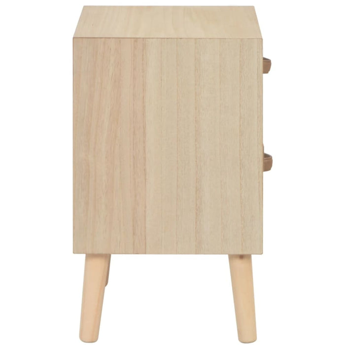 Bedside Cabinet with 2 Drawers 40x30x49.5 Cm Solid Pinewood